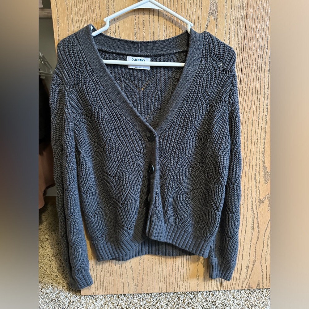 Grey knit cardigan